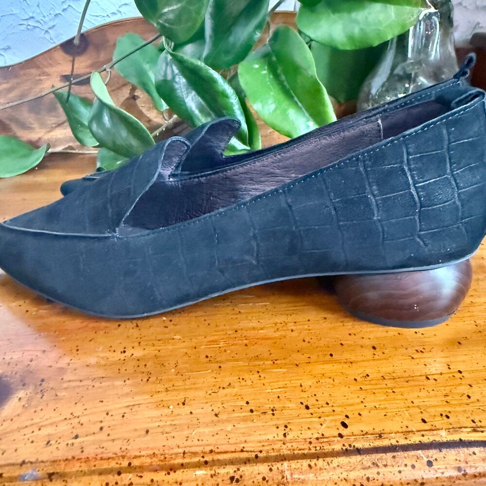 Jeffrey Campbell Black Pointed Toe Loafers Block Heel Shoes Women’s 10 - Picture 5 of 8